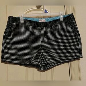 Merona Black and White Grid-Print Women's Shorts Y2K Vintage Sz 12